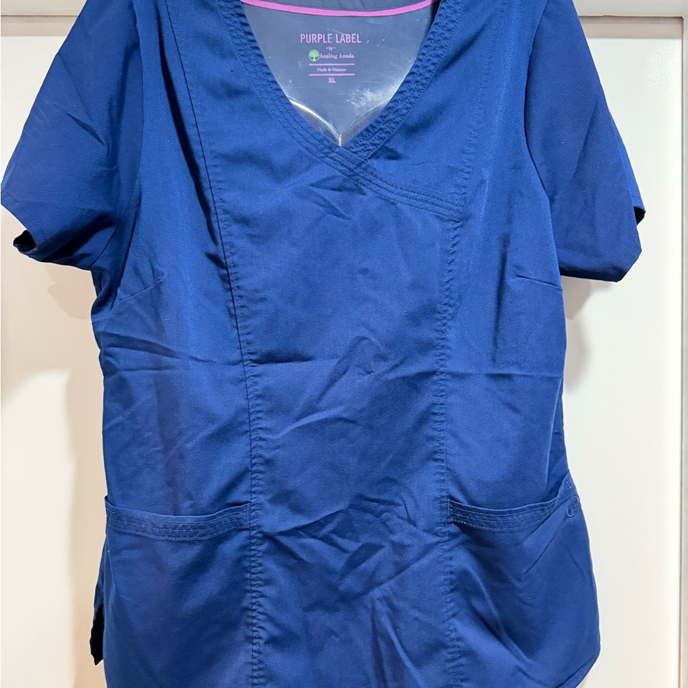 Women's Navy Scrub Top